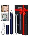 Visual Blackhead Remover Tools with Camera,Pimple Popper Extractor Tool Kit with Camera 20X 1080P Pore Cleaner Acne Comedone Whitehead Extractor Kit for iPhone/Android (Blue)