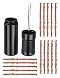 Tubeless Bike Tire Repair Kit for MTB & Road Bicycles - Quick Repair for Punctures & Flats, Includes Storage Canister, Plugger Tool & 15 Rubber Repair Strips, Essential Bicycle Tyre Repair Tool Set