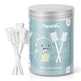 Papablic Baby Tongue Cleaner, Baby Oral Cleaner, Disposable Infant Mouth Cleaner Newborn, Upgrade Gum Cleaner with Paper Handle for Infants Ages 0-2 Years, 40 Pack