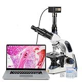 Swift Compound Trinocular Microscope SW380T,40X-2500X Magnification,Siedentopf Head,Two-Layer Mechanical Stage,with Swiftcam 18 Megapixel Camera and 100 PCS Blank Slides and Cover Slips