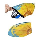 Helmet Cover for Kids, Universal Size, Stretch Fits Most Half-Face Helmets, Bicycle Scooters Skateboards Roller Skates Snow Ski Headwear Gears for Protective Safety Head Gears (Sunflower)