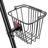 CXWXC Scooter Basket with Handle- Quick Release Front Bike Basket for E-Scooters - Bicycle Baskets with Fixed Bracket Fits Folding Bikes, Kick and Knee Scooters