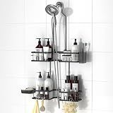 REINHARDT Adjustable Shower Caddy Hanging for Handheld Showerheads, Black