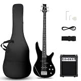 Ktaxon Electric Bass Guitar 4 String Bass Guitar Kit-Black