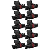 BIGGER Compatible Calculator Ink Ribbon Replacement for IR-40T CP13 MP-12D PR42 Used with Casio HR-100TM HR-150TM HR-170RC, Sharp EL-1750V EL-1801V, Individually Sealed, Black/Red, 10 Pack