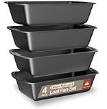 Bakken- Swiss BAKKENMASTER Loaf Pan Set 4-Piece - Deluxe Nonstick Carbon Steel Bakeware for Perfect Bread and Cakes – Dishwasher Safe, Premium Pans for Home Baking