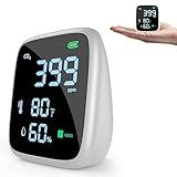 5-in-1 CO2 Carbon Dioxide Detector, Dienmern Portable Air Quality Monitor Indoor, 1600mAh Powerful Battery CO2 Monitor for CO2/Temp/Humidity, LED Display CO2 Detector for Travel/Office/Home/Grow Tents
