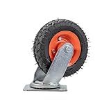 AlveyTech Front Caster Wheel with Fork & Axle - For Hoverboard Go Kart Kits - Shockproof Anti-Mark Tire (Gray) with Durable Metal Alloy Mounting Plate - Hover 1 Replacement Tires (6" Wheel)