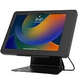 CTA Digital Desktop Anti-Theft Stand – Kiosk Stand with Stylus, Tether, and Aluminum Enclosure for iPad 11th Gen A16 11” - 10th Gen 10.9” - Air 4th & 5th Gen - 11” Pro & More - Black (PAD-DASB109)