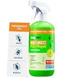BugMD Pet Safe Multi-Insect Killer & Repellent | Peppermint Oil Spray for Spiders, Ants & Roaches | Indoor & Outdoor Bug Spray
