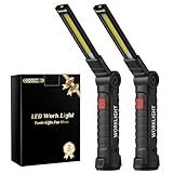 Coquimbo Christmas Stocking Stuffers Gifts for Men Adults Him, Rechargeable LED Work Light BBQ Grill Accessories with Magnetic Base, 360° Rotate Mechanic Flashlight Tool Gifts for Dad (2 Pack Black)