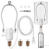 Make a Lamp or Rewire Kit,DIY Bottle Lamp Wiring Kit Includes 3-Way Light Socket,Electric Cord,Glass Drill Bit,Bottle Corks etc.,Bottle Lamp Design&Repair (Full Set Wiring Kit)