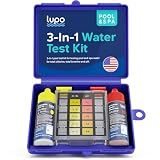 Lupo 3-in-1 Pool Test Kit | Pool Testing Kit for Residential Swimming Pools & Spas for Testing Total Chlorine, Total Bromine & pH | Pool Chemical Test for Quick & Accurate At-Home Pool Water Testing