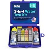 Lupo 3-in-1 Pool Test Kit | Pool Testing Kit for Residential Swimming Pools & Spas for Testing Total Chlorine, Total Bromine & pH | Pool Chemical Test for Quick & Accurate at-Home Pool Water Testing