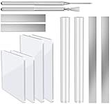 12 Pcs Polymer Clay Cutter Tools, Acrylic Roller for Polymer Clay, Acrylic Sheet Rectangle Shape, Clay Rolling Pin, Modeling Clay Carving Tools, Shaping Knife for Clay DIY, Earing Making, Jewelry