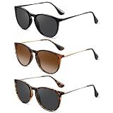 Vcarsian Polarized Round Sunglasses for Women Men with UV Protection