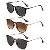 Vcarsian Polarized Sunglasses for Women Men- Vintage Round Sun Glasses Retro Trendy Style with UV Protection Lightweight Frame