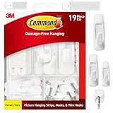 Command Variety Pack, Picture Hanging Strips, Wire Hooks and Utility Hooks, Damage Free Hanging Variety Pack for Up to 19 Items, 1 Kit, White