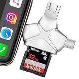 JOZDAUP 4 in 1 SD Card Reader for iPhone iPad Android Mac Computer