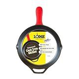 Lodge Seasoned Cast Iron Skillet 12 Inches - Quality Frying Pan for the Stove, Oven, Grill & Campfire - Includes Silicone Hot Handle Holder - Non-Toxic, Nonstick & Long-Lasting