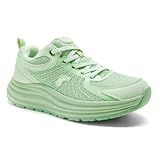 Women's Orthopedic Walking Shoes: Stylish Arch Support Orthotic Flat Feet Plantar Fasciitis Heel Spur Running Shoes, Breathable Outdoor Camping Driving Leisure Trail Sneakers Light Green Size 8