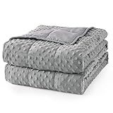 Mr. Sandman Weighted Blanket for Adults Queen Size 15 lbs, Soft Cooling Heavy Minky Blanket for Sleep, Washable Throw Blanket with Glass Beads, 60 x 80 Inches, Grey