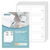 MaxGear 120 Price Tags with String, Gift and Clothing Tags, Hang Tag for Clothes, Jewelry, and Gifts – 2" x 3.5" Printable Paper Tag Paper Labels (22802) for Easy Organization and Labeling