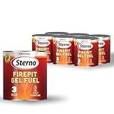 Sterno 6-Pack Firepit Gel Fuel - 3 Hours of Burn Time, Realistic Wood Crackling Sounds - Smokeless & Odorless, No Ash & Soot - All-Weather Burner for Indoor & Outdoor Fire Pit