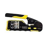 Klein Tools VDV226-110 Ratcheting Modular Crimper/Stripper/Cutter | Data Cable Crimper/Wire Stripper/Wire Cutter for RJ11/RJ12 Standard, RJ45 Pass-Thru Connectors
