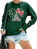 TQUEQRW Magical Sweatshirts for Women Magical Christmas Sweatshirt Xmas Holiday Long Sleeve Pullover Sweater Green