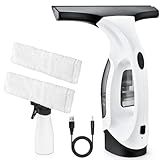 Cordless Window Vacuum Cleaner, Window Cleaner Squeegee Tool Set, Electric Windown Spray Cleaning Tool with 10 inch Squeegee Blade for Showers,Mirrors,Glass,Countertops,and Tiles, 2200mAh