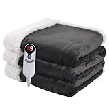 Minervada Electric Heated Blanket Full Size 72"x84", Dark Grey