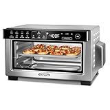 Gourmia Toaster Oven Digital Air Fryer - Convection Mode with 4 Slice Capacity, 3 Rack Positions, 12 Presets, Toast, Bagel, Bake, Roast, Broil, Dehydrate, Popcorn, Fits 9" Pizza, Stainless Steel