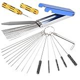 Tkiemoe Carburetor Cleaning Kit, 13 Stainless Steel Wires, 10 Needles, 5 Nylon Brushes, 1 Pick, Torch Tip Cleaner Tool For Motorcycle, Lawnmower, Atv, Chainsaw, Spray Gun, Small Engine