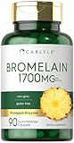 Carlyle Bromelain 1700 mg | 90 Capsules | Pineapple Enzyme Supplement | Non-GMO and Gluten Free
