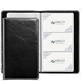 DMFLY Leather Professional Business Card Holder Organizer Book - 300 Card Capacity Premium PU Folder with Soft Cover, Name Card Credit Cards Binder for Men/Women, Elegant Black