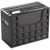 Pendaflex Portable Desktop File, Side Handles, Hanging File Folders, Tabs & Inserts, Letter Size, 9-1/2 x 12-3/16 x 6 Inches, Black (23013)