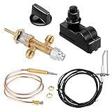 HZ-MONSTAR Low Pressure LPG Propane Gas Fireplace Fire Pit Flame Failure Safety Control Valve Kit with Igniter Assembly Fire Pit Igniter, Push Button Ignition Kit for Gas Grill, Heater, Fire Pit