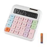 HIHUHEN Large Computer Electronic Calculator Counter Solar & Battery Power 12 Digit Display Multi-Functional Big Button for Business Office School Calculating (HY-2688)