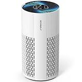 Air Purifiers for Home Large Room Cover Up to 1500 Ft² with True HEPA Filter, 20dB Sleep Mode, 360° Air Intake & Outlet, Air Cleaner for Bedroom Pets, 7 Color Light, HAP604, Bright White