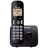 Panasonic Cordless Phone, 1.6" Backlit Display, Call Block, Speakerphone, 10 Hours Talk Time, 1 Handset - KX-TGC200B (Black)