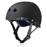 80SIX Triple Certified Multisport Helmet - Ideal for Bike, Scooter, Skateboard, Roller Skate and Inline Skate (Black Matte, 8+ Small/Medium)