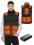 DR.PREPARE Heated Vest with Battery Pack, Unisex Electric Heated Jacket for Men Women, 3 Heat Levels, 10 Heating Zones with 16000mAh Power Bank, 2XL
