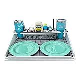 Docktail Bar Boat Utility Table w/Cup Holders & Storage - Boat Table Mount in Rod Holders - Package Includes Fully Adjustable Rod Holder Mount - Perfect Boat Accessories Marine Grill Table - Portable