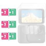 Fukaisu 3 Set Lens Screen Protector for Insta360 Go Ultra, HD Tempered Hardness Glass Screen Case Protector with Round & Rectangle Shape Anti-Scratch Bubble-Free for Insta Installation 360 Go Ultra