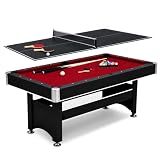 Hathaway Spartan 6 ft Pool Table & Ping Pong Top Combo, 2-in-1 Game Table