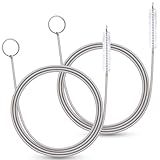 Iwooduubb Upgrade 2 Packs Extra Long Drain Cleaners Brush, 64 Inches Flexible Sunroof Drain Cleaning Brush Tool, Premium Tube Cleaner for Dishwasher Drain Hose, Bathroom