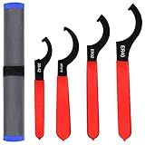 AutoWanderer Tool 4pcs Coilover Spanner Wrench Set Adjustable Shock Wrench Heavy Duty Steel C Spanner for Most Coil Overs Shocks Adjustment and Suspension System