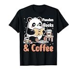 Books Reading Reader Panda - Funny Panda Books and Coffee T-Shirt