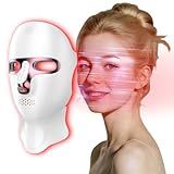 Yahi Red Light Therapy Mask for Face, Cordless 7-in-1 Red Light Mask with 850nm NIR LED Face Mask Light Therapy for Anti-Acne & Anti-Aging, USB-C rechargeable for Use at Home Work Travel, White